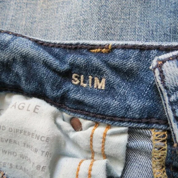 AMERICAN EAGLE Men's Next Level AirFlex Slim Straight Jeans Size 32x34 Distress - Picture 8 of 10